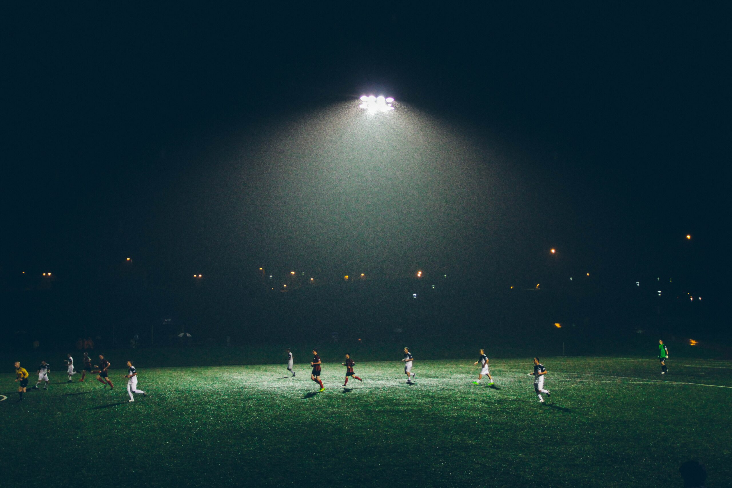 Football match in the dark